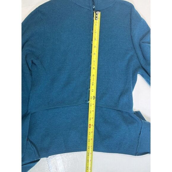 NWT Ryegrass Womens Large Teal Sweater Mock Neck Open Back Tie Button - Picture 10 of 16
